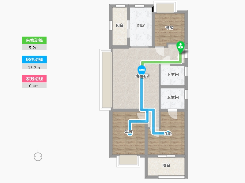 四川省-巴中市-宝龙名邸-76.42-户型库-动静线