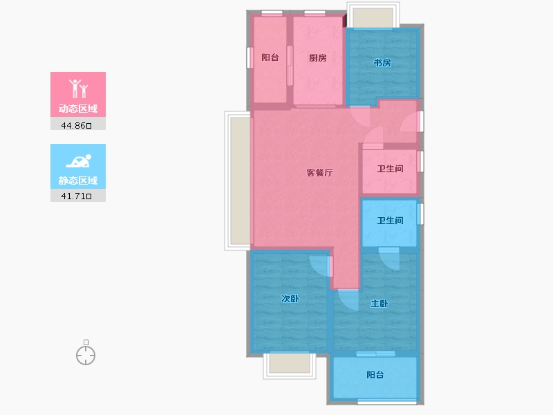 四川省-巴中市-宝龙名邸-76.42-户型库-动静分区