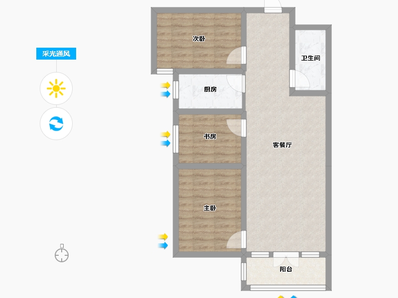 河北省-石家庄市-金城嘉园-72.10-户型库-采光通风