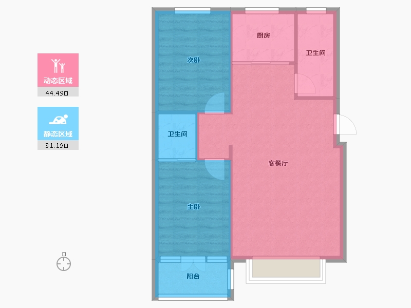 河北省-石家庄市-金城嘉园-69.01-户型库-动静分区