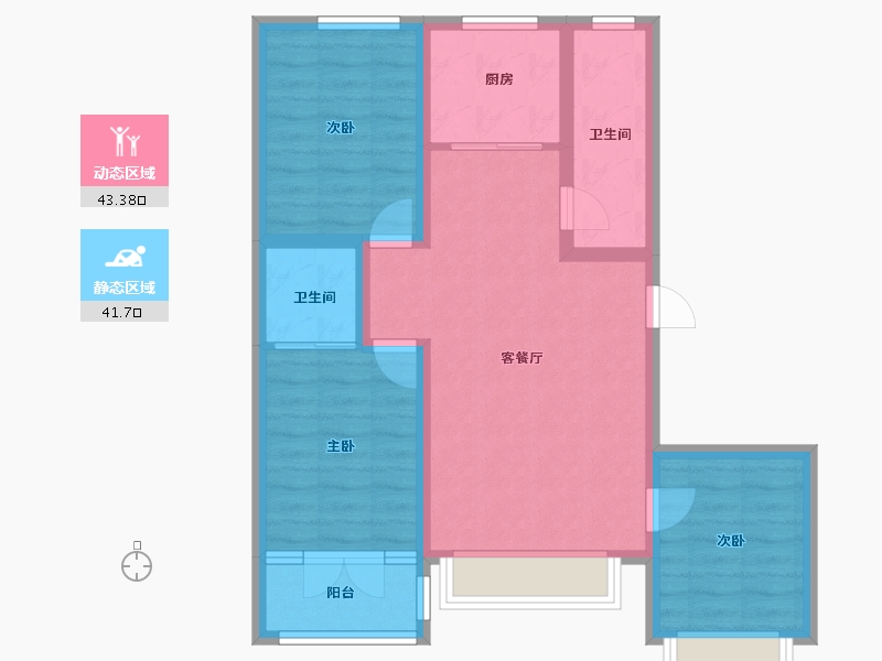 河北省-石家庄市-金城嘉园-75.25-户型库-动静分区