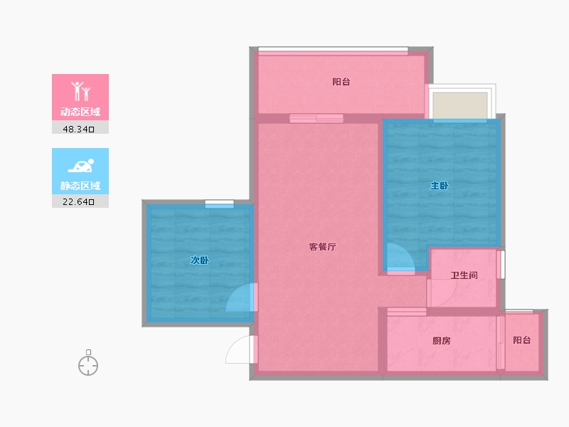 四川省-遂宁市-烨宇·锦绣江山-62.81-户型库-动静分区