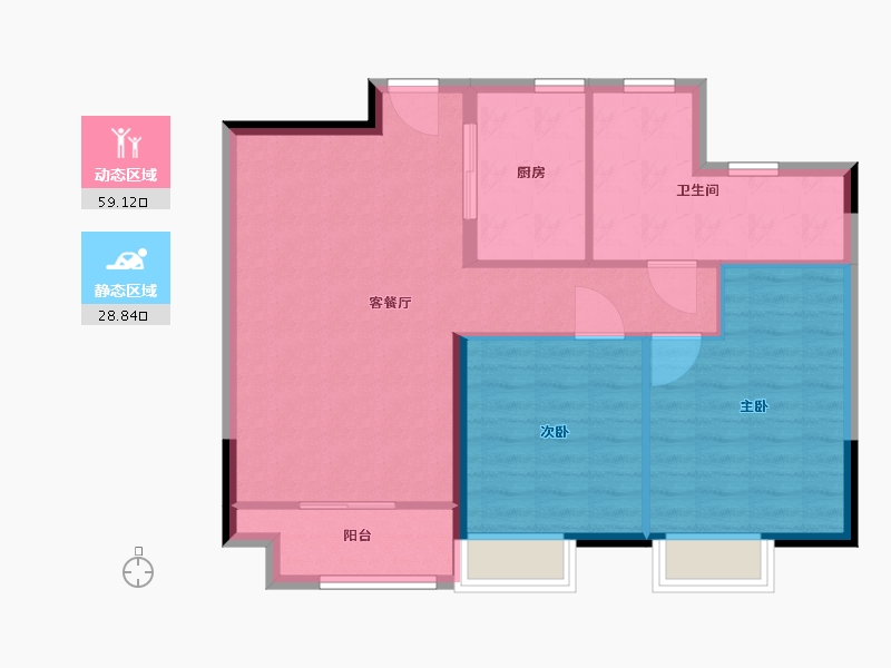 浙江省-金华市-红星天铂-80.00-户型库-动静分区