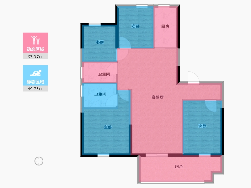 安徽省-阜阳市-当代城MOMΛ-102.40-户型库-动静分区