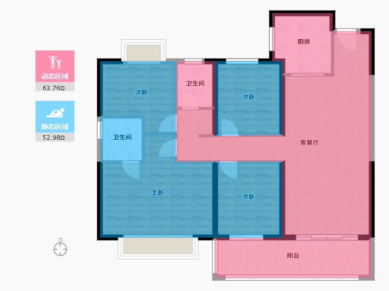 云南省-昆明市-招商依湾郡-105.20-户型库-动静分区