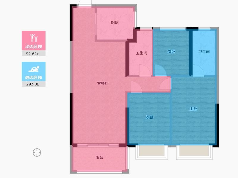 云南省-昆明市-招商依湾郡-82.98-户型库-动静分区