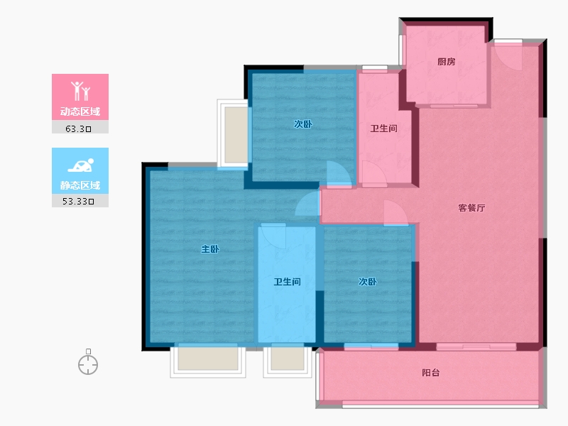 云南省-昆明市-招商依湾郡-105.27-户型库-动静分区