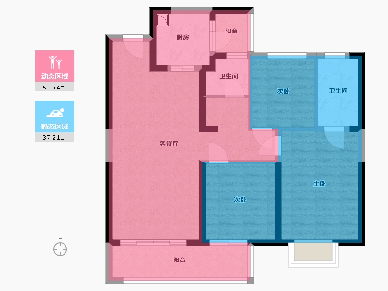 云南省-昆明市-璀璨臻樾-80.35-户型库-动静分区