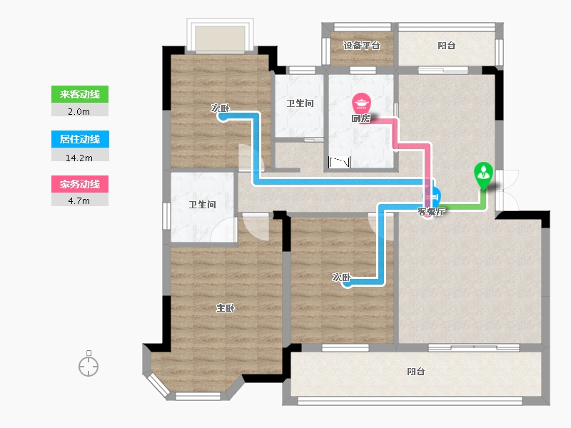 湖南省-长沙市-奥莱城-103.55-户型库-动静线