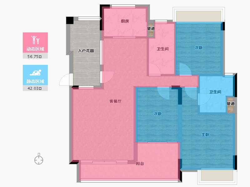 湖南省-长沙市-奥莱城-97.77-户型库-动静分区