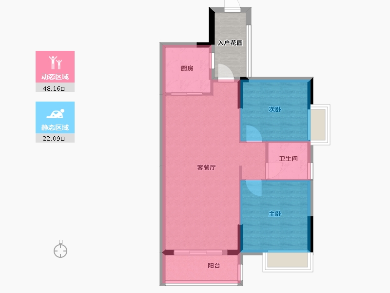 湖南省-长沙市-奥莱城-68.83-户型库-动静分区