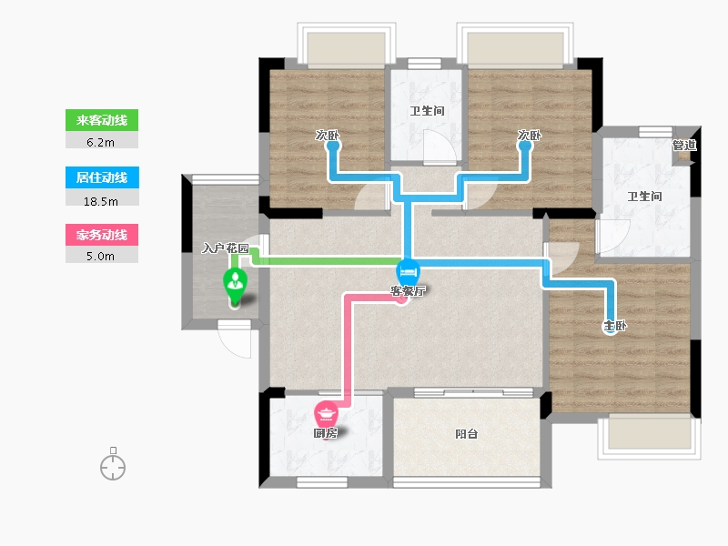 湖南省-长沙市-奥莱城-86.61-户型库-动静线