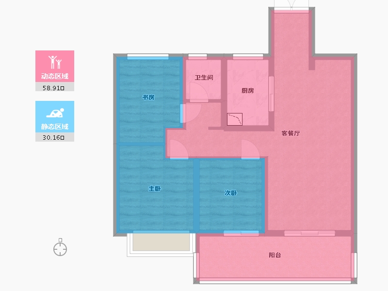 云南省-昆明市-晋宁吾悦广场-79.01-户型库-动静分区