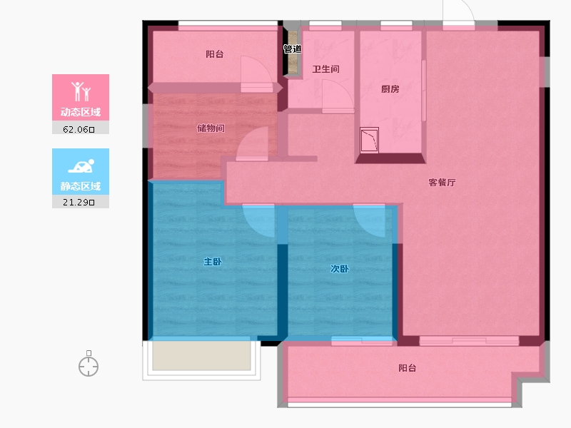 湖南省-长沙市-澳海云天赋-73.90-户型库-动静分区