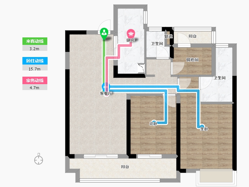 湖南省-长沙市-澳海云天赋-84.59-户型库-动静线