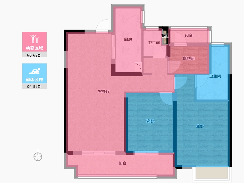 湖南省-长沙市-澳海云天赋-84.59-户型库-动静分区