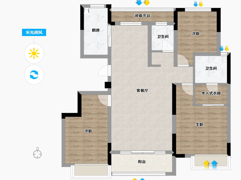 湖南省-长沙市-洋沙湖国际旅游度假区・洋沙小镇-96.54-户型库-采光通风