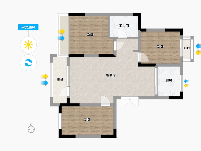 吉林省-长春市-新星宇之滨江首府-77.30-户型库-采光通风