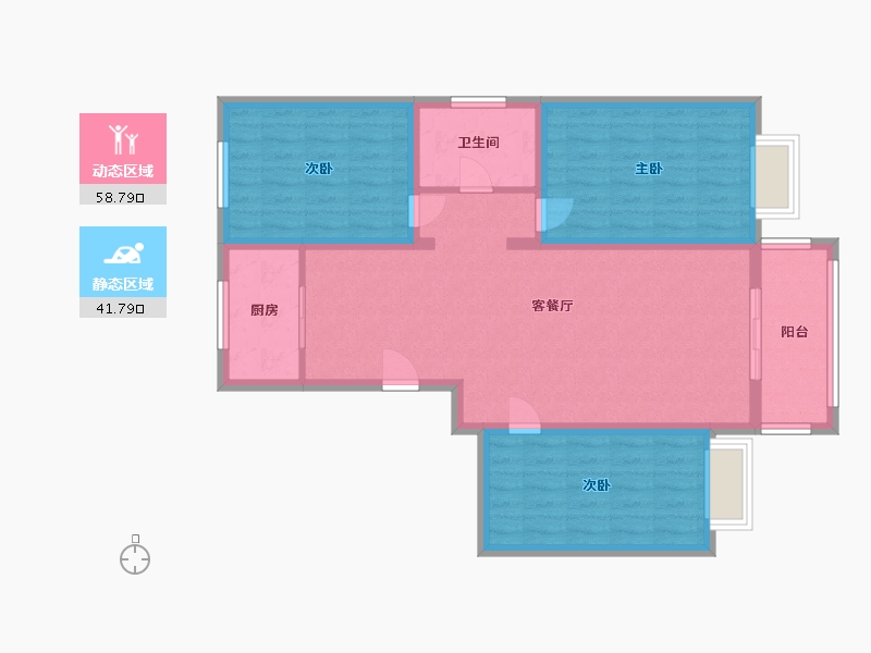 山西省-太原市-龙城半岛四期-90.00-户型库-动静分区