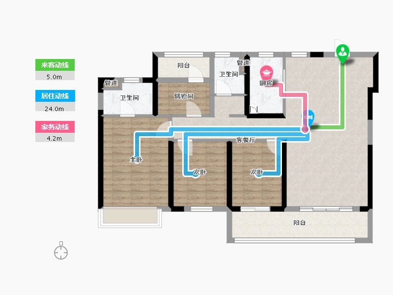 湖南省-长沙市-澳海云天赋-104.35-户型库-动静线