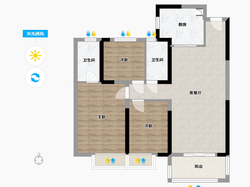 湖南省-长沙市-大汉汉园-81.01-户型库-采光通风