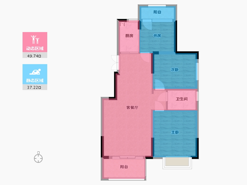 安徽省-安庆市-逸龙府-77.83-户型库-动静分区