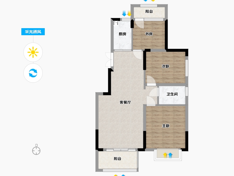 安徽省-安庆市-逸龙府-77.83-户型库-采光通风