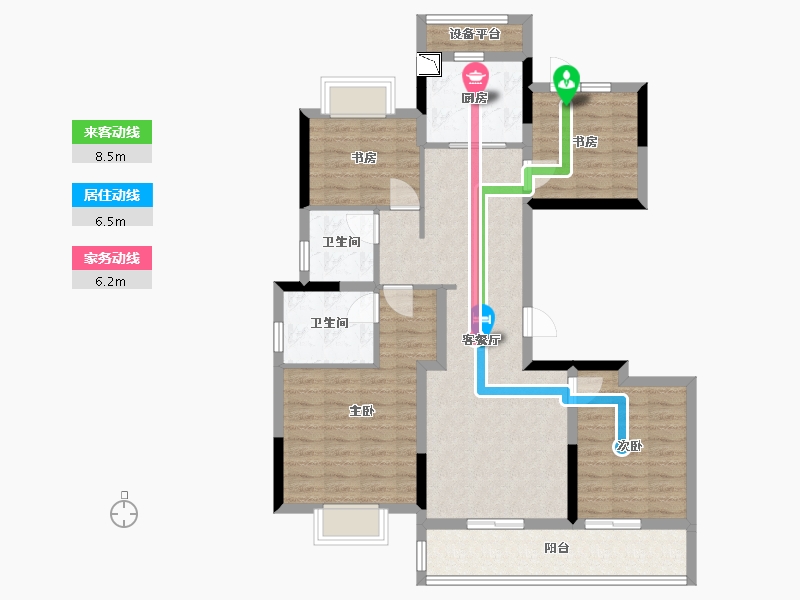 浙江省-杭州市-湖悦 章府-99.04-户型库-动静线