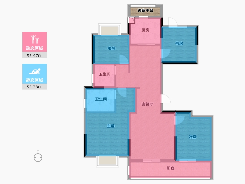 浙江省-杭州市-湖悦 章府-99.04-户型库-动静分区