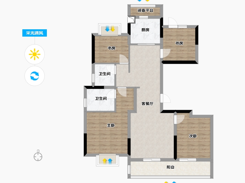 浙江省-杭州市-湖悦 章府-99.04-户型库-采光通风