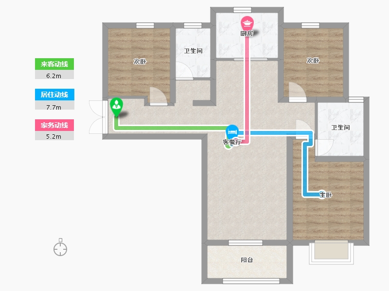 陕西省-西安市-恒志云都-85.96-户型库-动静线