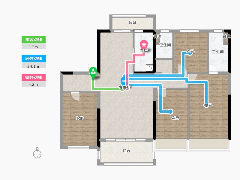 陕西省-渭南市-碧桂园翡翠华府-114.40-户型库-动静线