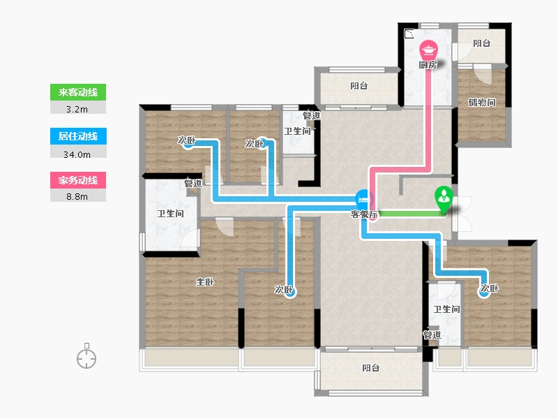 陕西省-渭南市-碧桂园翡翠华府-172.80-户型库-动静线