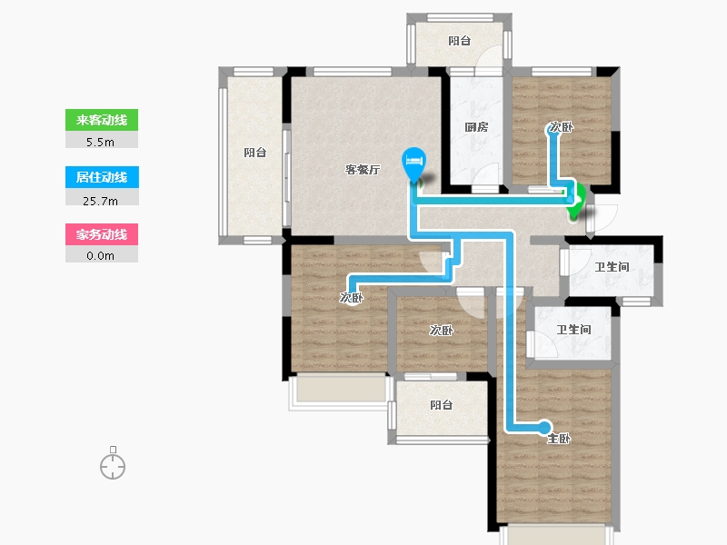 四川省-成都市-怡湖玫瑰苑-102.26-户型库-动静线