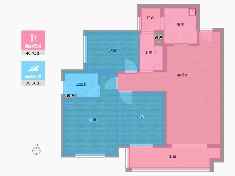 广东省-肇庆市-中梁壹号院-75.34-户型库-动静分区