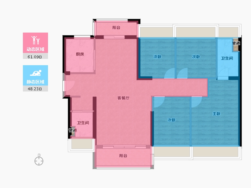 广东省-肇庆市-美的碧桂园・天合-98.83-户型库-动静分区