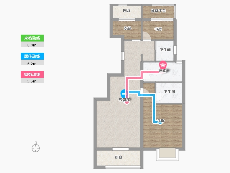 浙江省-宁波市-红星紫御半岛-70.00-户型库-动静线