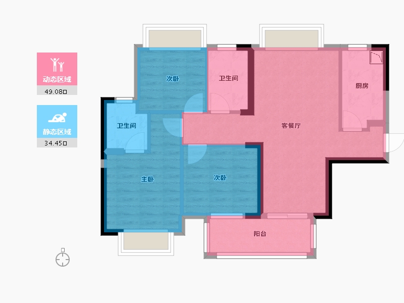 广东省-东莞市-松湖溪岸-73.96-户型库-动静分区