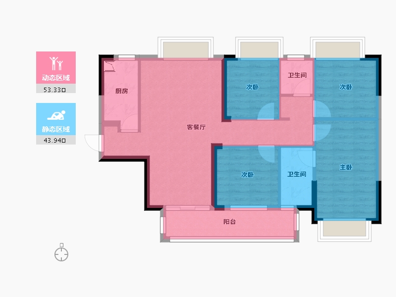 广东省-东莞市-松湖溪岸-86.51-户型库-动静分区