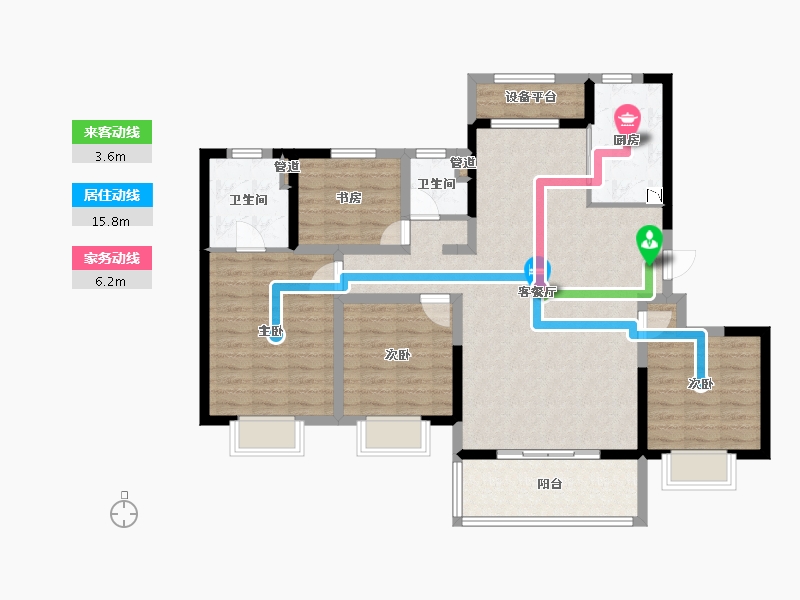 陕西省-渭南市-汉华原上-109.06-户型库-动静线