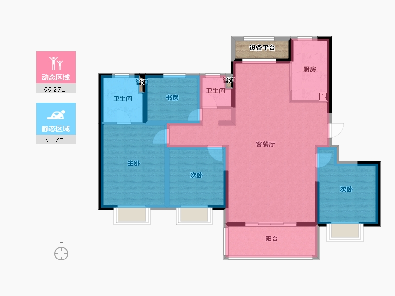 陕西省-渭南市-汉华原上-109.06-户型库-动静分区