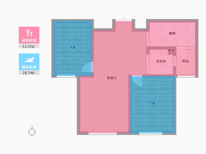 内蒙古自治区-包头市-君悦府-71.20-户型库-动静分区