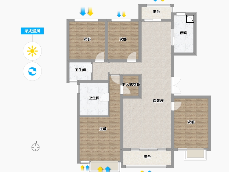 河北省-石家庄市-绿城诚园-122.58-户型库-采光通风