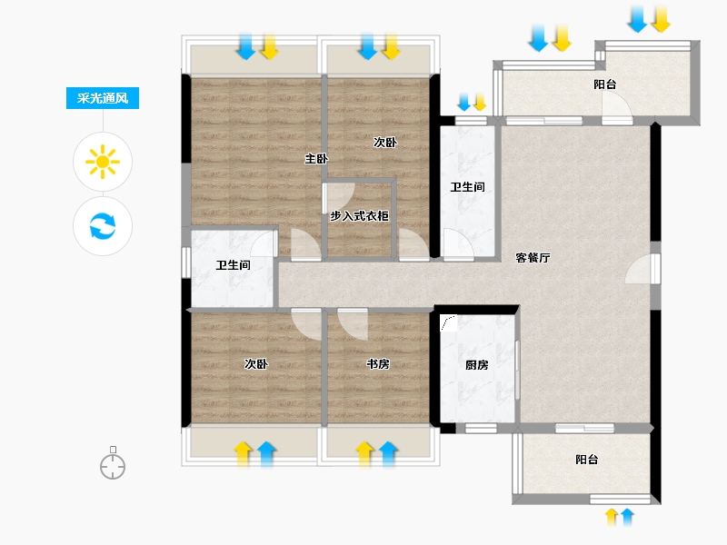 广东省-肇庆市-天玺御�Z园-103.01-户型库-采光通风