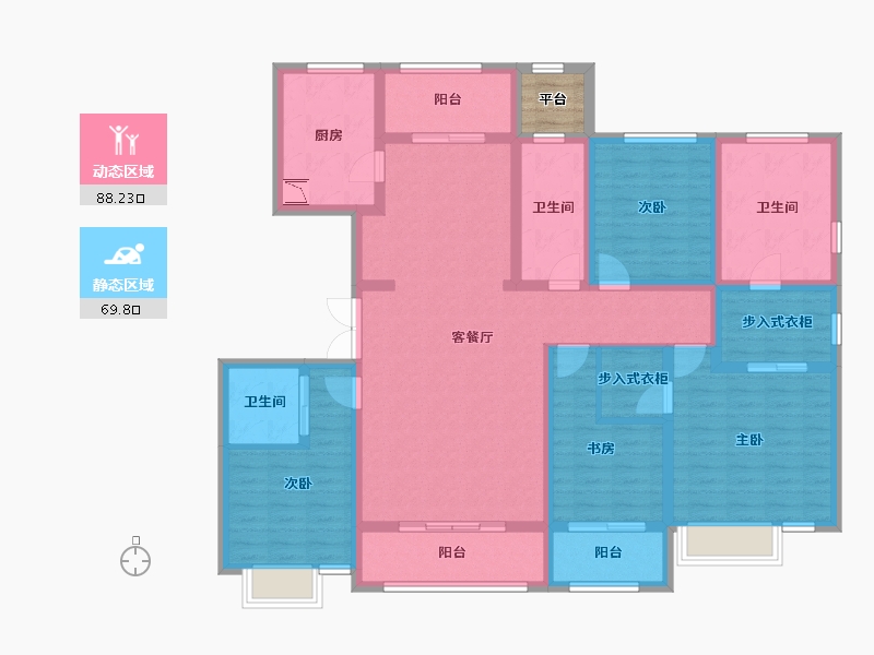 河北省-石家庄市-绿城诚园-142.33-户型库-动静分区