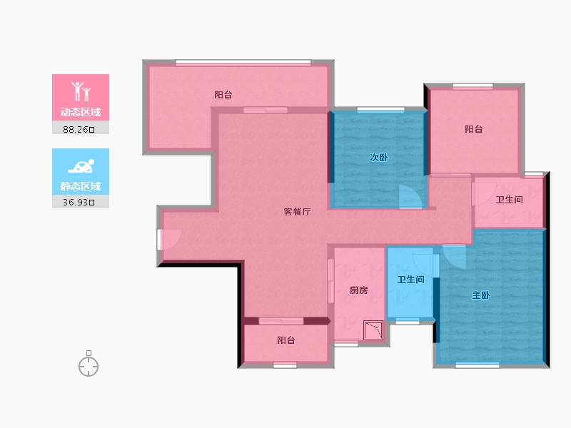 广东省-汕头市-中海寰宇天下-112.20-户型库-动静分区