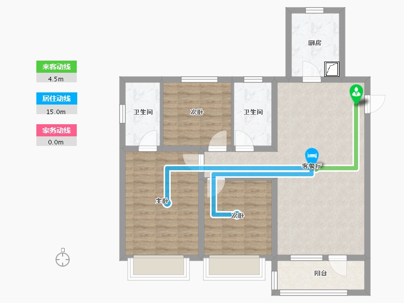 河北省-石家庄市-绿地新里城・西斯莱公馆-83.71-户型库-动静线