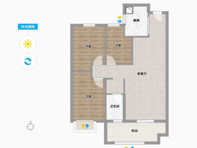 江西省-赣州市-台湾城-73.50-户型库-采光通风