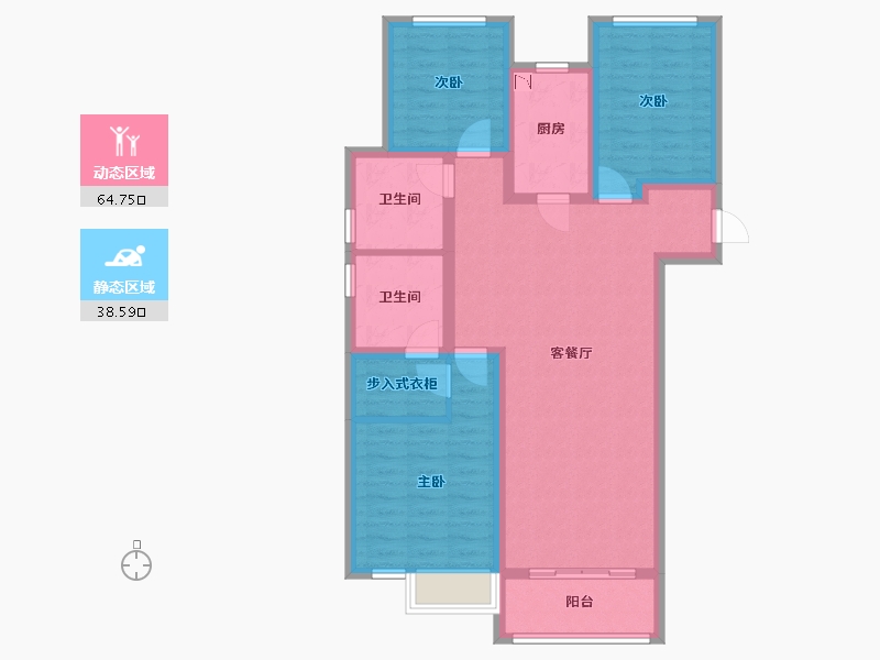 河北省-石家庄市-绿城诚园-91.53-户型库-动静分区