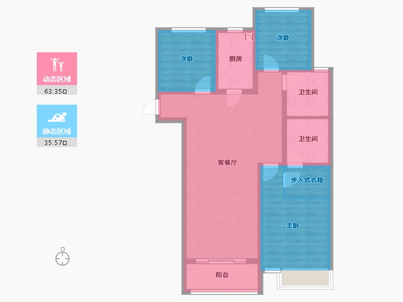 河北省-石家庄市-绿城诚园-87.58-户型库-动静分区